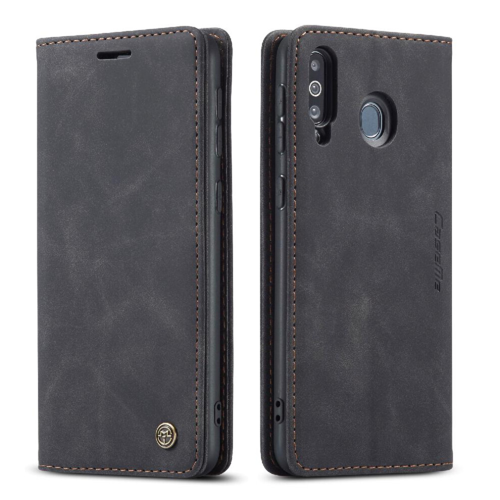 (Black) Flip Case For Samsung Galaxy A40s/M30 Case Card Slot Kickstand Vintage Pu Leather Wallet Flip Folio Book Magnetic Closure Shockproof Black 764549486557