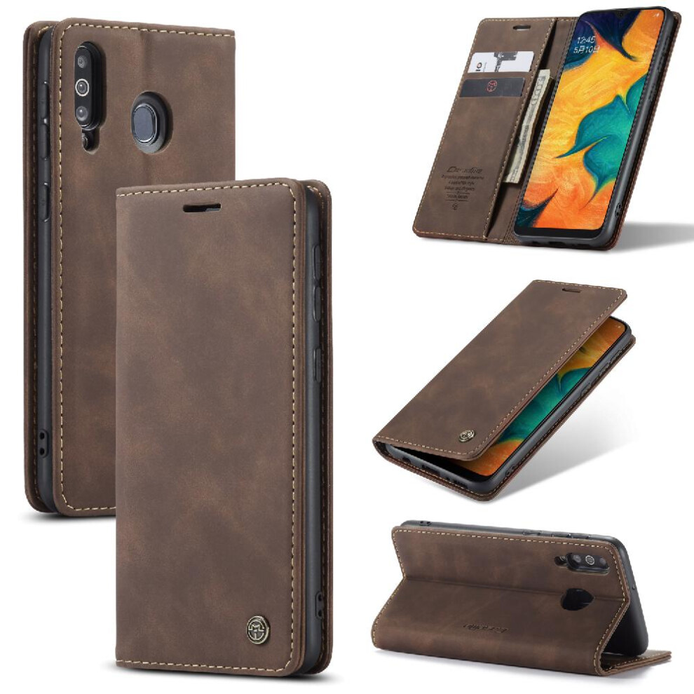 (Brown) Flip Case For Samsung Galaxy A40s/M30 Case Card Slot Kickstand Vintage Pu Leather Wallet Flip Folio Book Magnetic Closure Shockproof Brown 764549486540