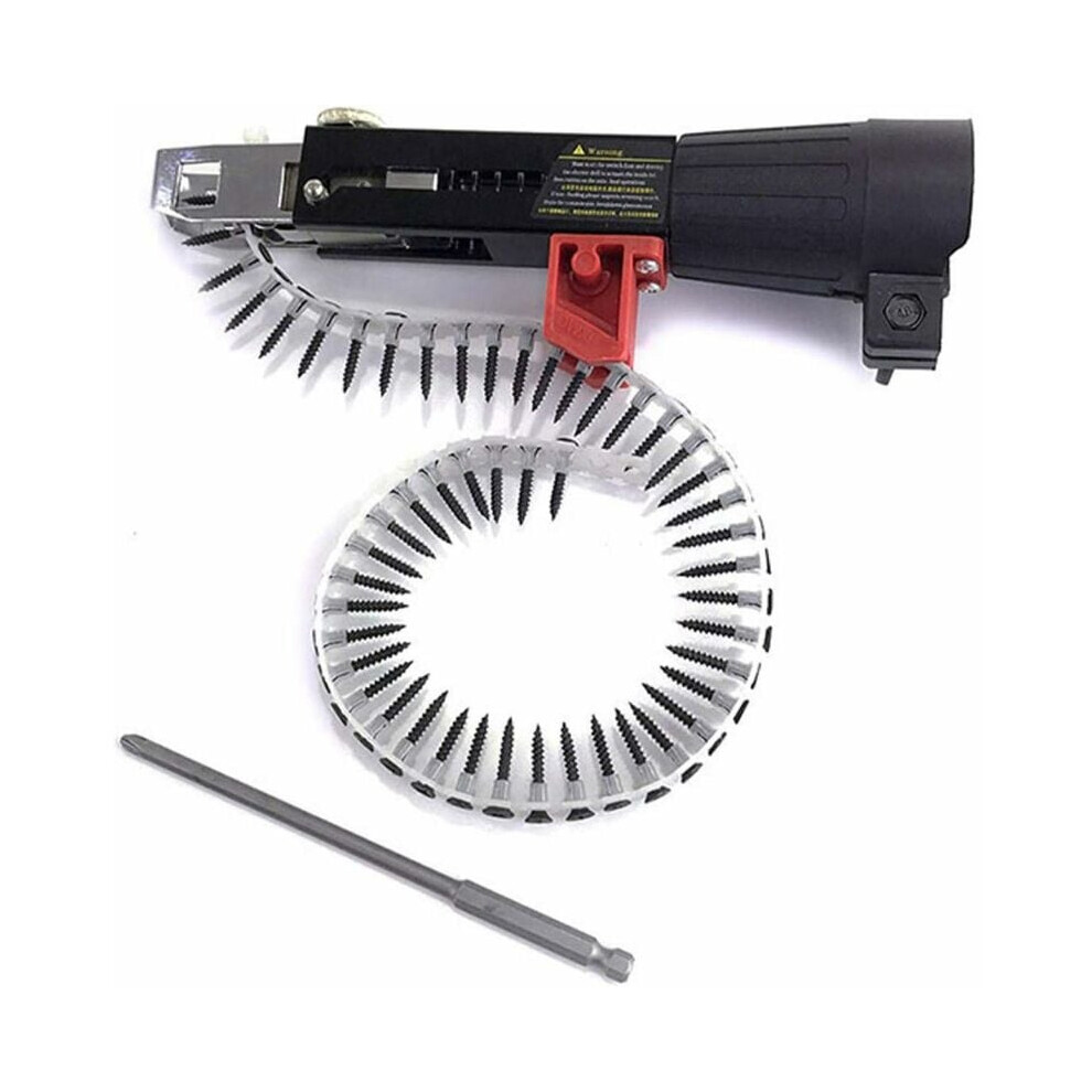 Automatic Screw Spike Chain Nail Gun Adapter Auto Feed Screw Gun For Electric Drill Woodworking Tool Cordless Drill Attachment Kit 9469042627605