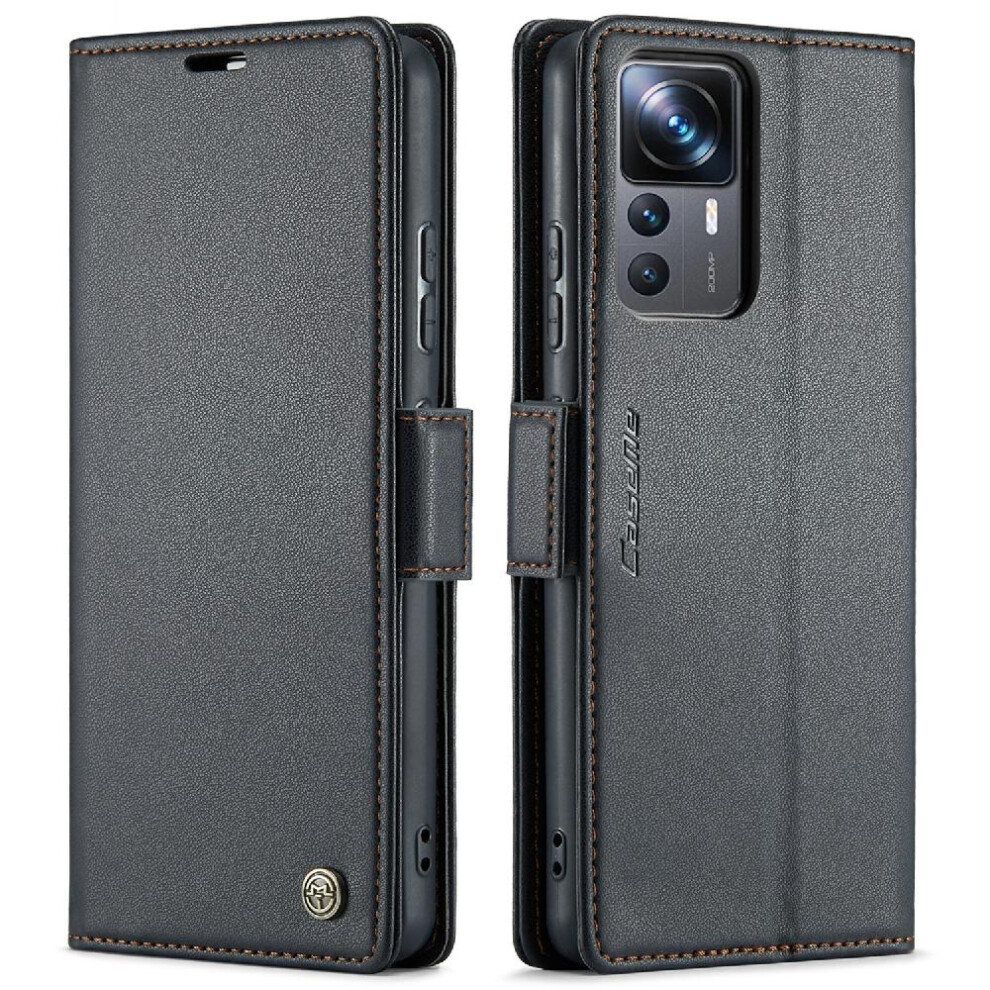 (Black) Caseme Case For Xiaomi 12T/12T Pro Shockproof Case Kickstand Anti Fraud Wallet Case Card Slot Black 764549488544