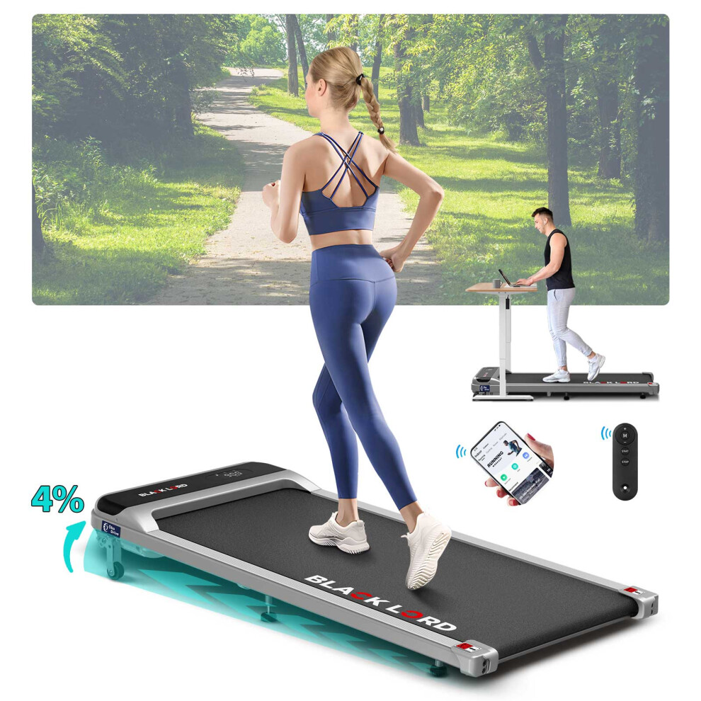 BLACK LORD Treadmill Walking Pad Fitness Incline MS2 Silver
