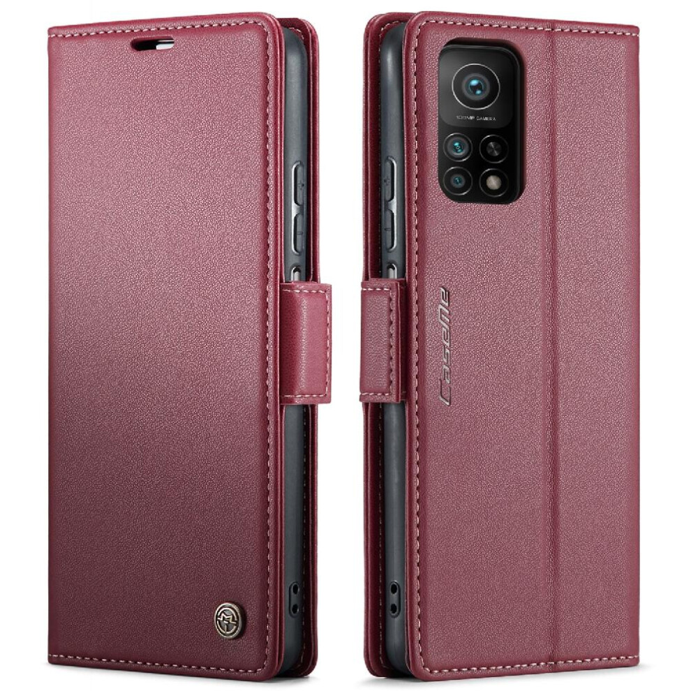 (Red) Caseme Case For Xiaomi 10T/10T Pro Shockproof Case Card Slot Kickstand Wallet Case Anti Fraud Red 764549488797