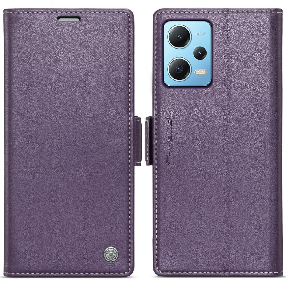 (Purple) Caseme Case For Xiaomi Poco X5 5G Shockproof Case Kickstand Anti Fraud Card Slot Wallet Case Purple 764549489107