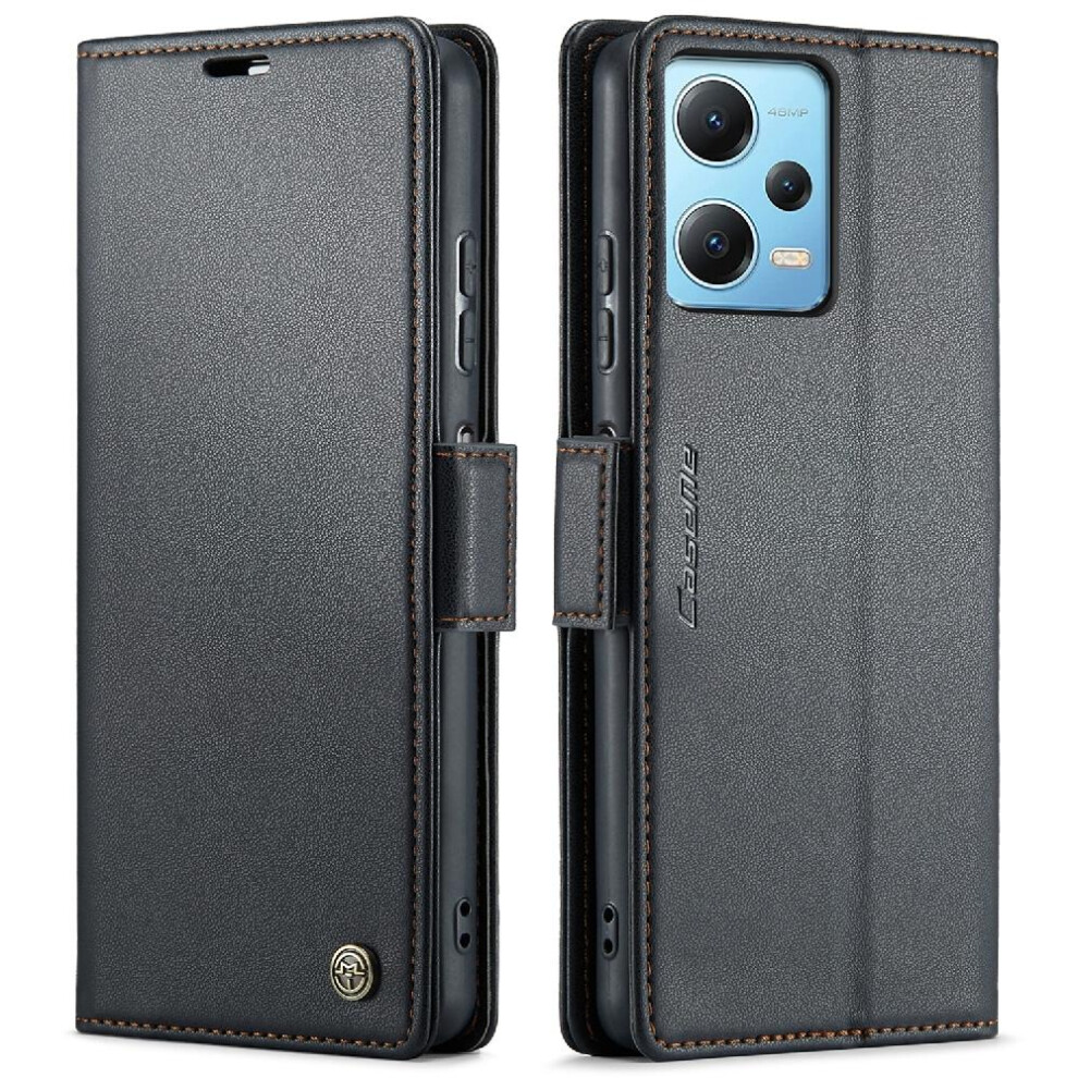 (Black) Caseme Case For Xiaomi Poco X5 5G Shockproof Case Kickstand Anti Fraud Card Slot Wallet Case Black 764549489084