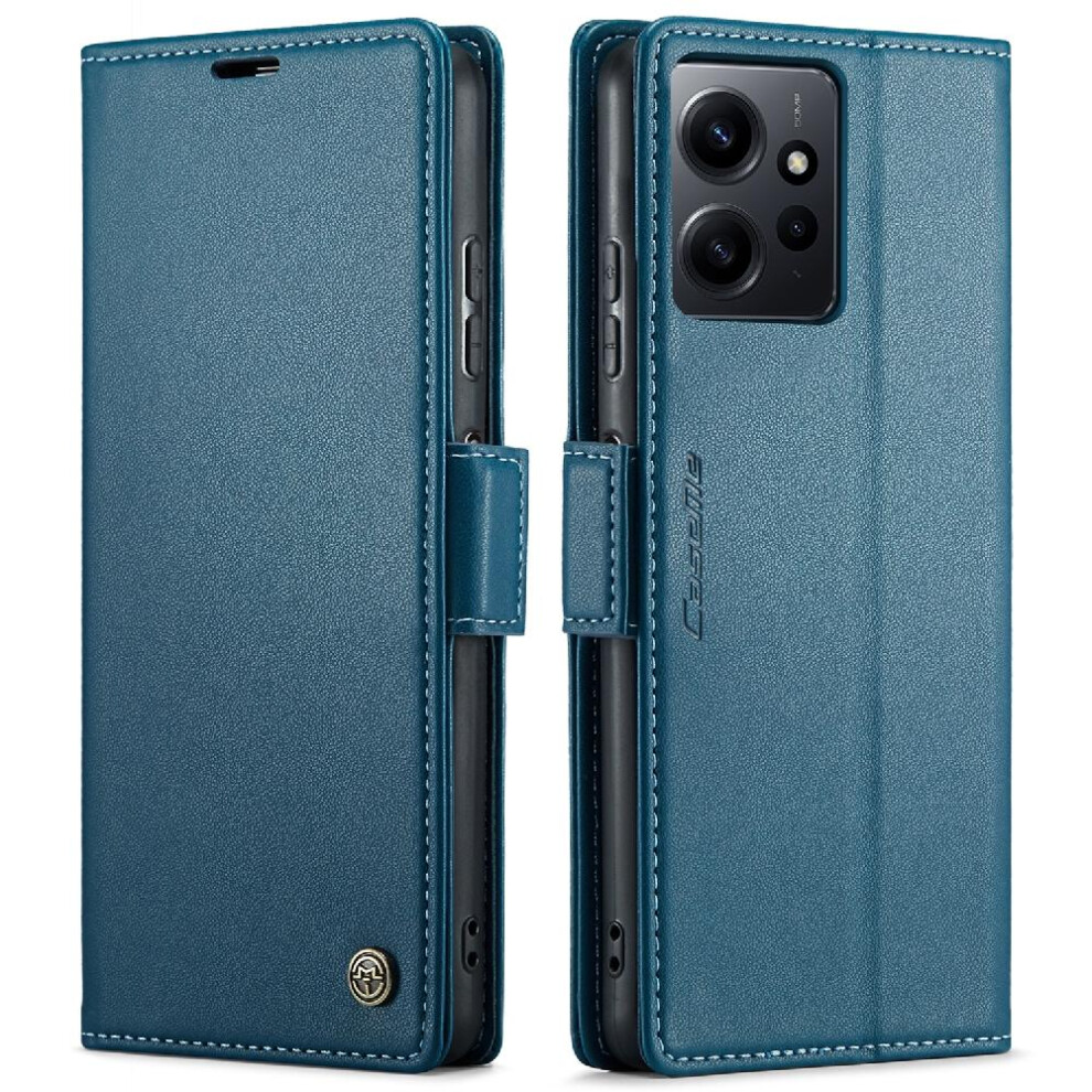 (Blue) Caseme Case For Xiaomi Redmi Note 12 4G Wallet Case Kickstand Anti Fraud Shockproof Case Card Slot Blue 764549489183