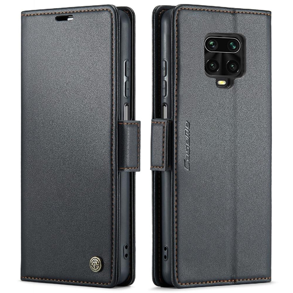 (Black) Caseme Case For Xiaomi Redmi Note 9S/Note 9 Pro Shockproof Case Anti Fraud Wallet Case Kickstand Card Slot Black 764549489381