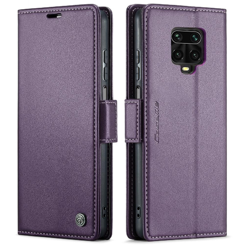 (Purple) Caseme Case For Xiaomi Redmi Note 9S/Note 9 Pro Shockproof Case Anti Fraud Wallet Case Kickstand Card Slot Purple 764549489404