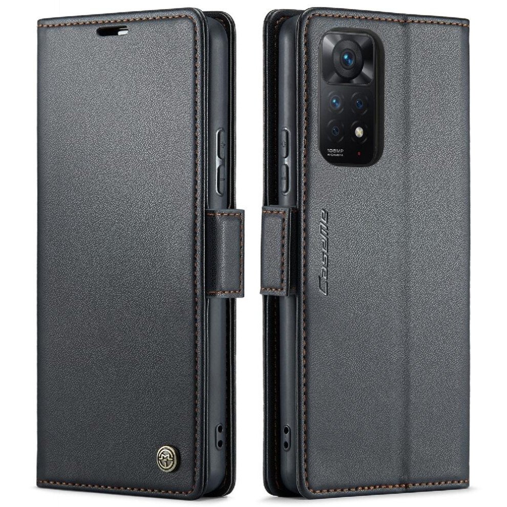(Black) Caseme Case For Xiaomi Redmi Note 12 Pro 4G Shockproof Case Kickstand Anti Fraud Wallet Case Card Slot Black 764549489565