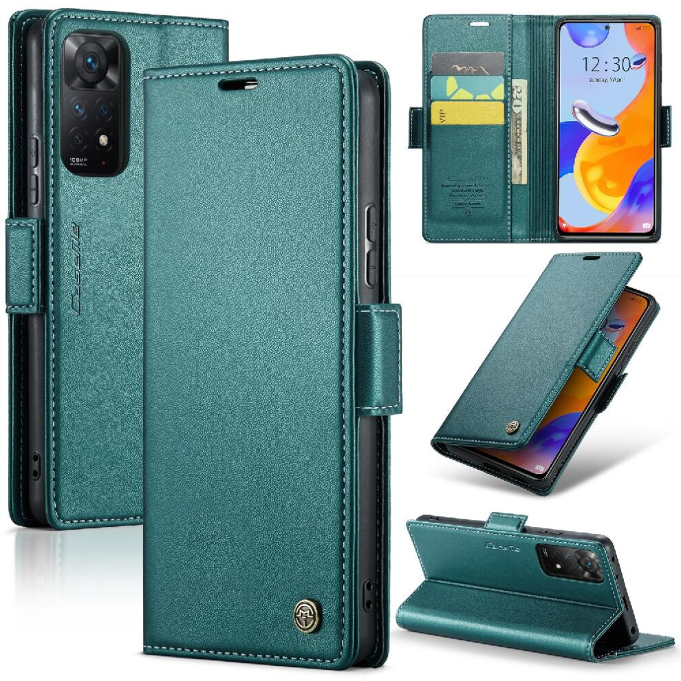 (Green) Caseme Case For Xiaomi Redmi Note 11 Pro 4G/5G Kickstand Shockproof Case Wallet Case Card Slot Anti Fraud Green 764549489596