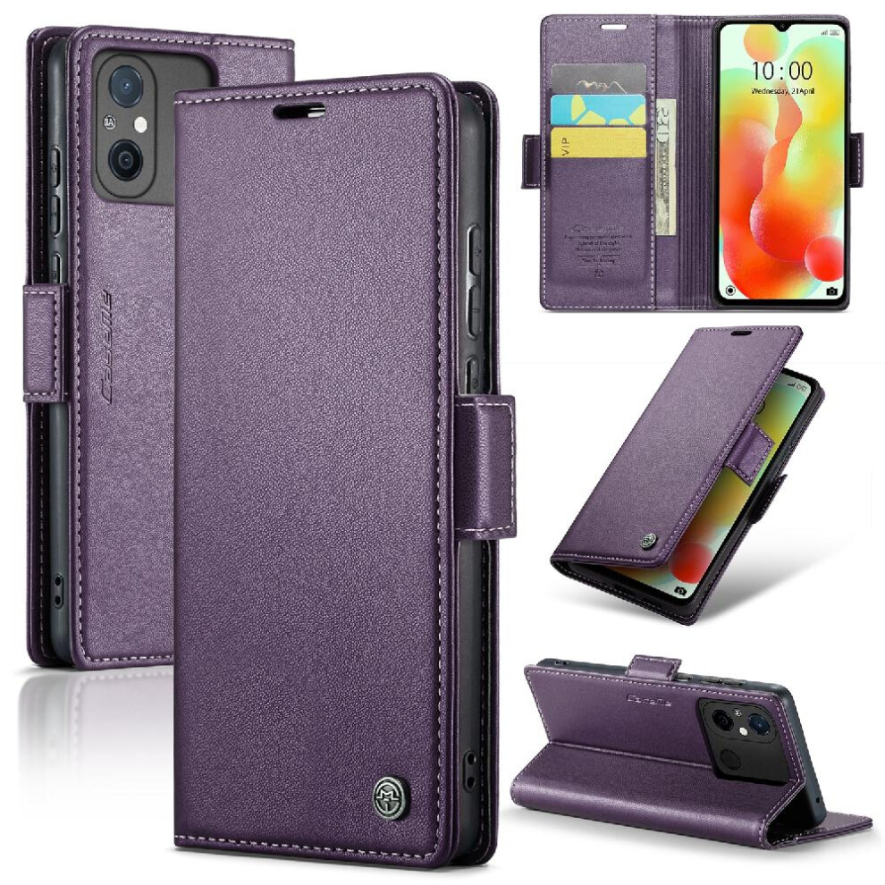 (Purple) Caseme Case For Xiaomi Redmi 11A Card Slot Kickstand Anti Fraud Shockproof Case Wallet Case Purple 764549489824