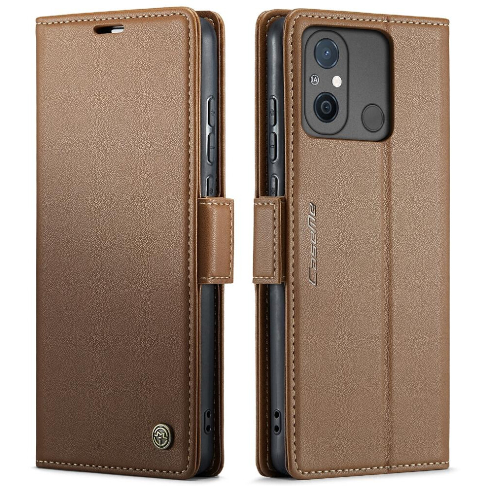 (Brown) Caseme Case For Xiaomi Redmi 11A Card Slot Kickstand Anti Fraud Shockproof Case Wallet Case Brown 764549489794