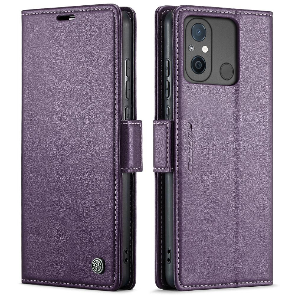 (Purple) Caseme Case For Xiaomi Redmi 12C Kickstand Wallet Case Anti Fraud Shockproof Case Card Slot Purple 764549489886