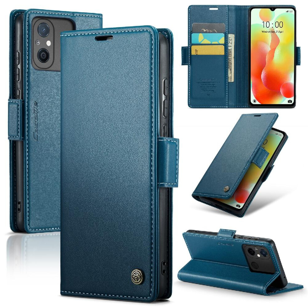 (Blue) Caseme Case For Xiaomi Redmi 12C Kickstand Wallet Case Anti Fraud Shockproof Case Card Slot Blue 764549489848