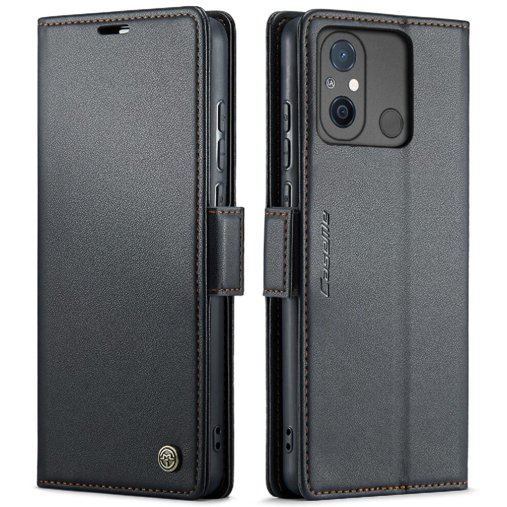 (Black) Caseme Case For Xiaomi Redmi 12C Kickstand Wallet Case Anti Fraud Shockproof Case Card Slot Black 764549489862