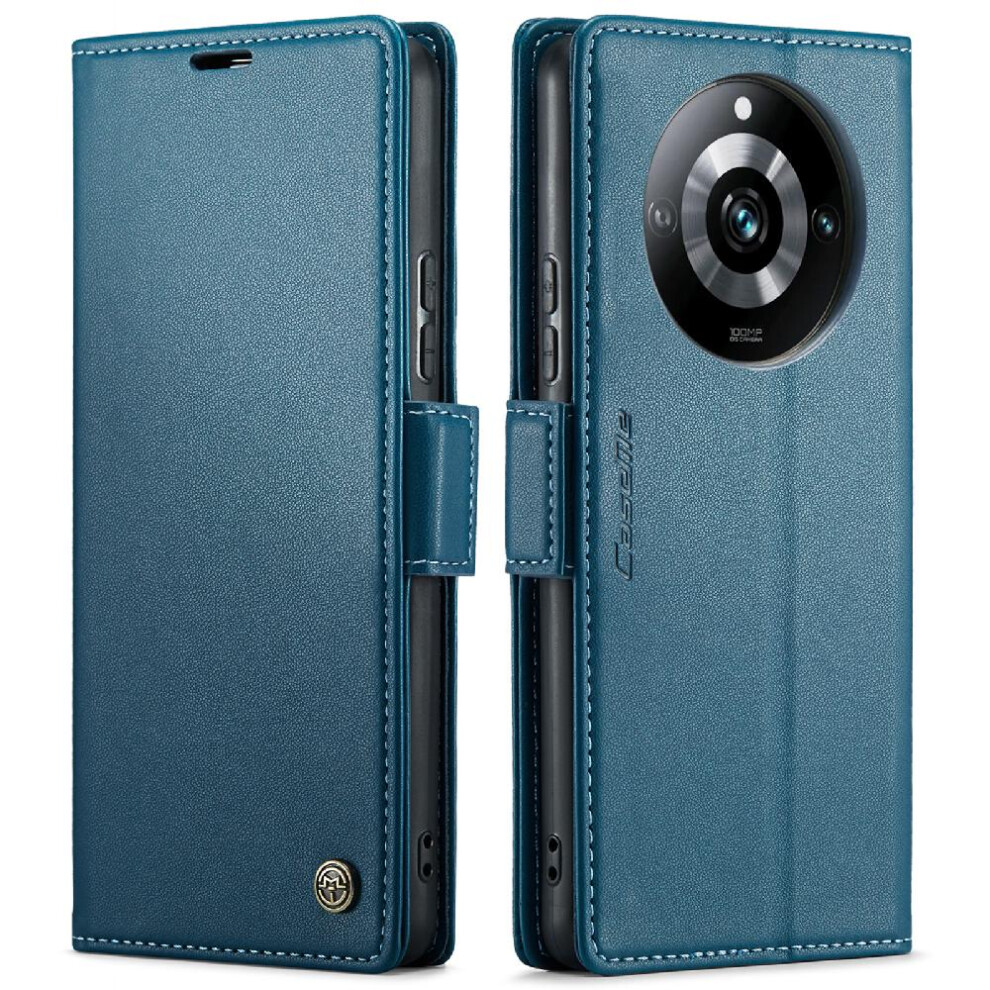 (Blue) Caseme Case For Realme 11 Pro Kickstand Shockproof Case Anti Fraud Wallet Case Card Slot Blue 764549490028
