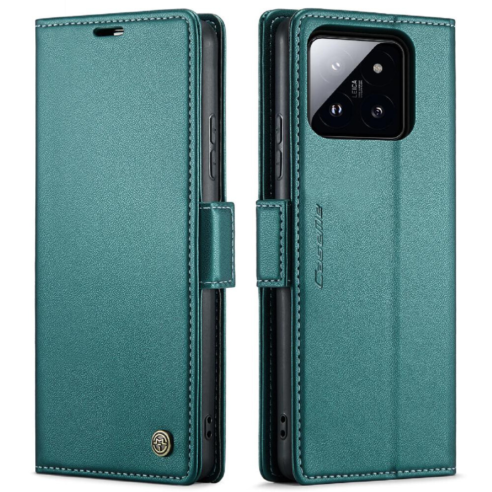 (Green) Caseme Case For Xiaomi 14 Shockproof Case Kickstand Card Slot Anti Fraud Wallet Case Green 764549490677