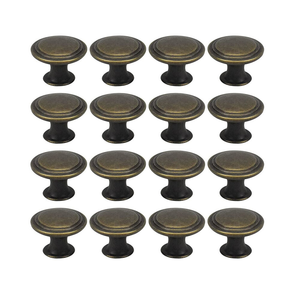 16Pcs Vintage Cabinet Knobs 30Mm Round Door Handles For Furniture Cupboard Kitchen Drawer With Screws 9469042641670