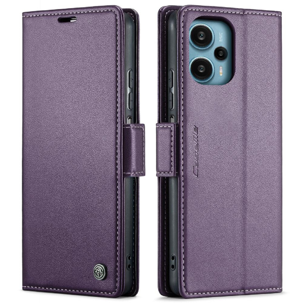 (Purple) Caseme Case For Xiaomi Poco F5 5G Wallet Case Kickstand Anti Fraud Card Slot Shockproof Case Purple 764549490783