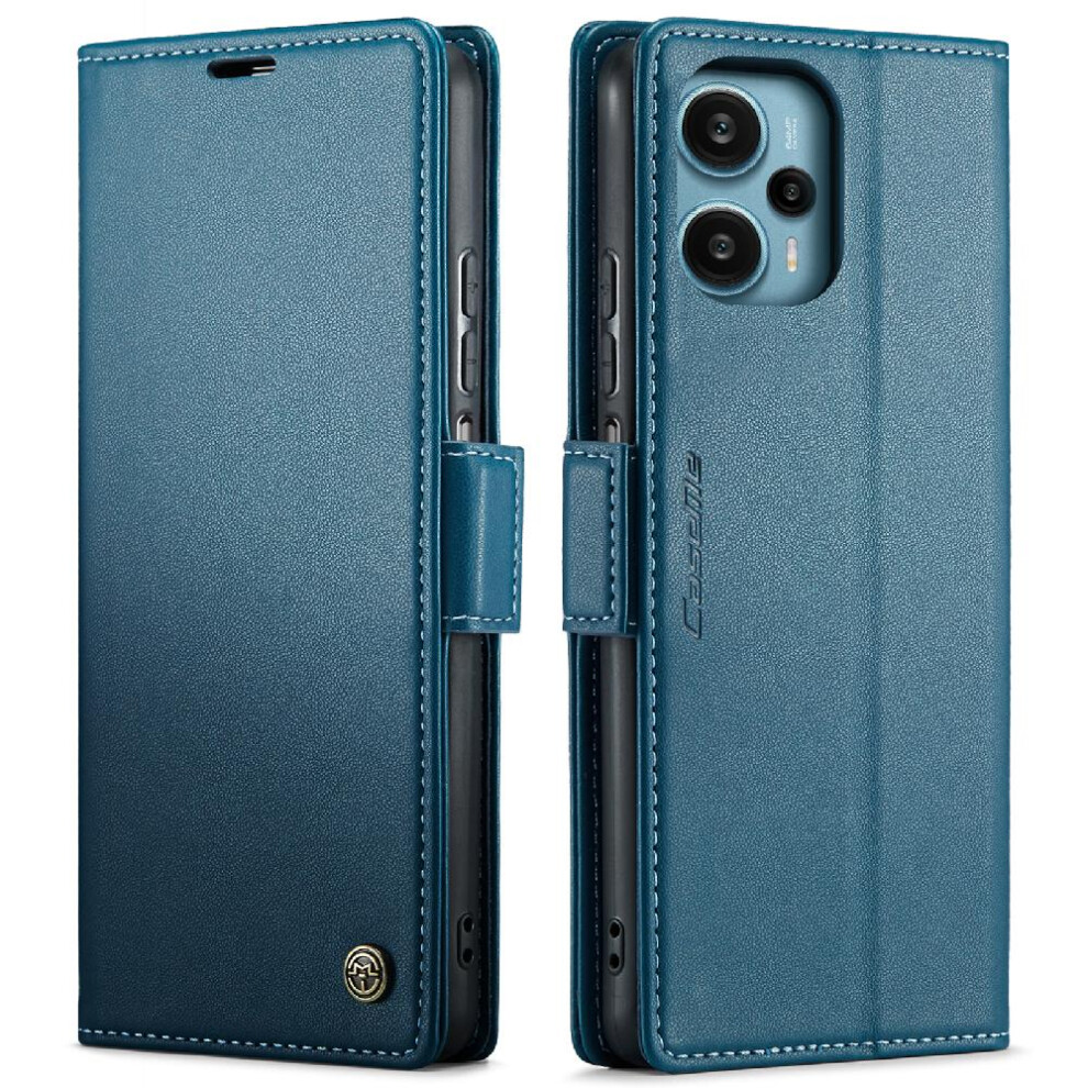 (Blue) Caseme Case For Xiaomi Poco F5 5G Wallet Case Kickstand Anti Fraud Card Slot Shockproof Case Blue 764549490745