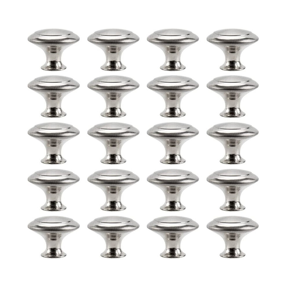 20 Pcs Round Furniture Knob 27Mm Stainless Steel Cabinet Handles For Door Cupboard Drawer With Screws 9469042641717