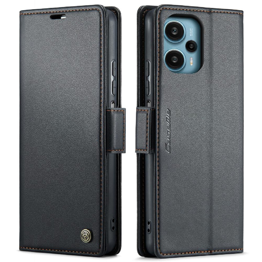 (Black) Caseme Case For Xiaomi Poco F5 5G Wallet Case Kickstand Anti Fraud Card Slot Shockproof Case Black 764549490769