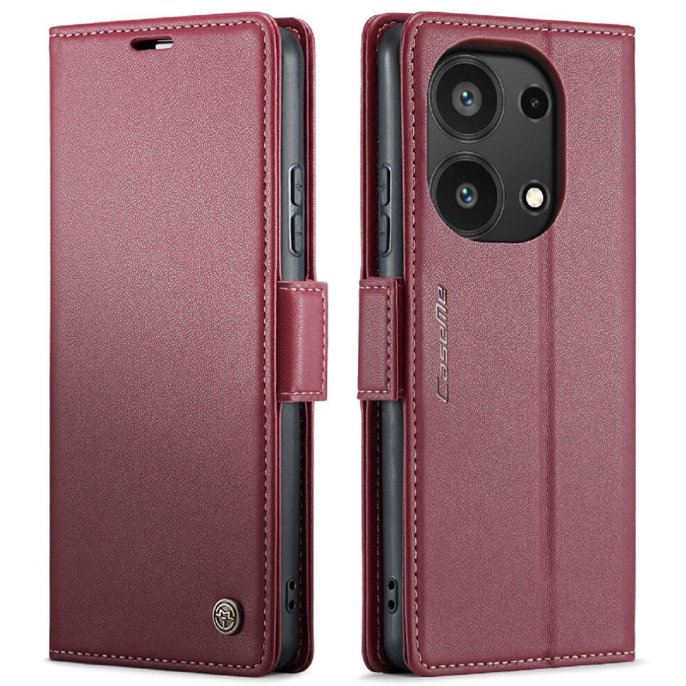 (Red) Caseme Case For Xiaomi Mi Note 13 4G Shockproof Case Card Slot Kickstand Anti Fraud Wallet Case Red 764549490905