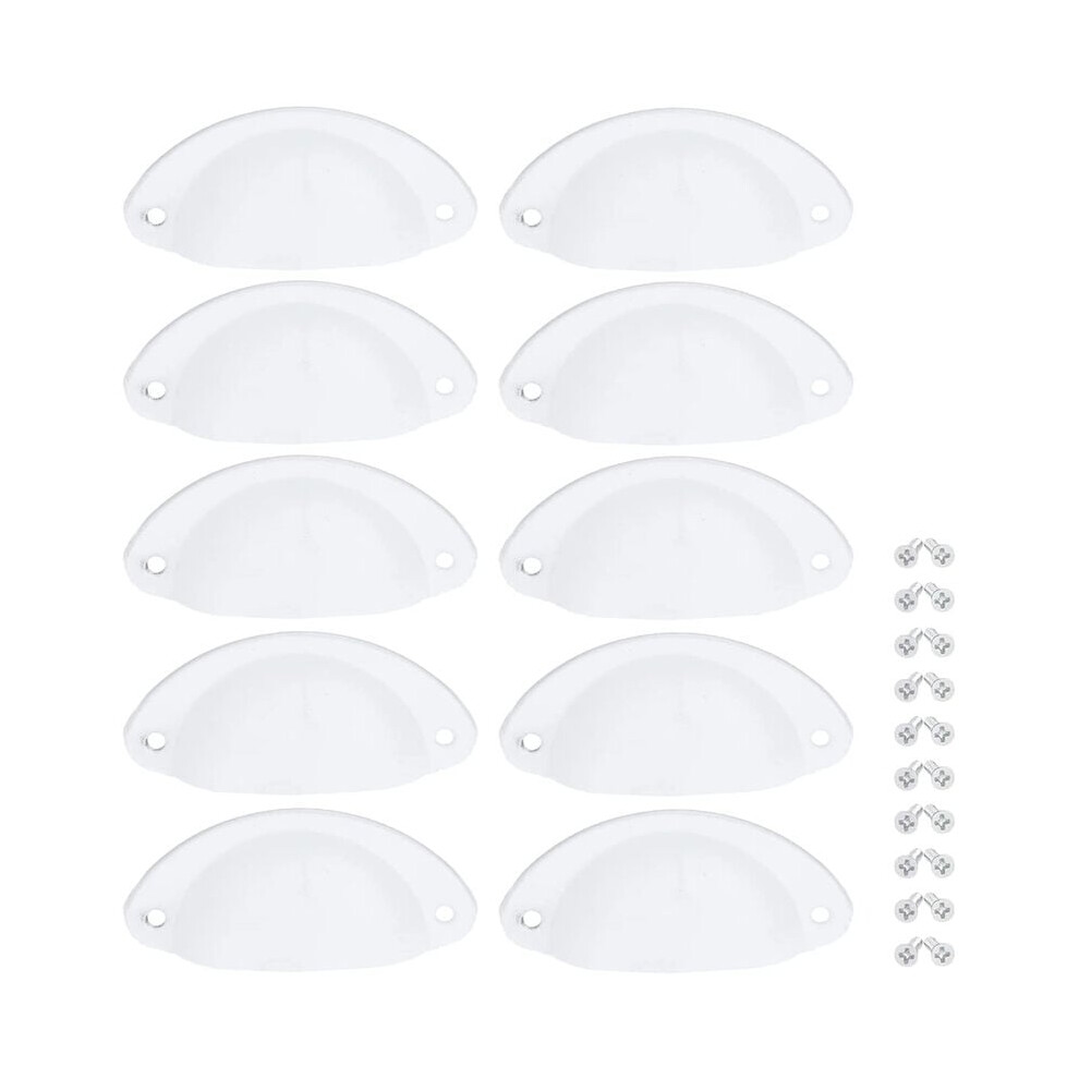 10 Pcs White Furniture Handle Vintage Shell Drawer Cabinet Pull Handle 82Mm Cupboard Door Knob With Screws 9469042642301