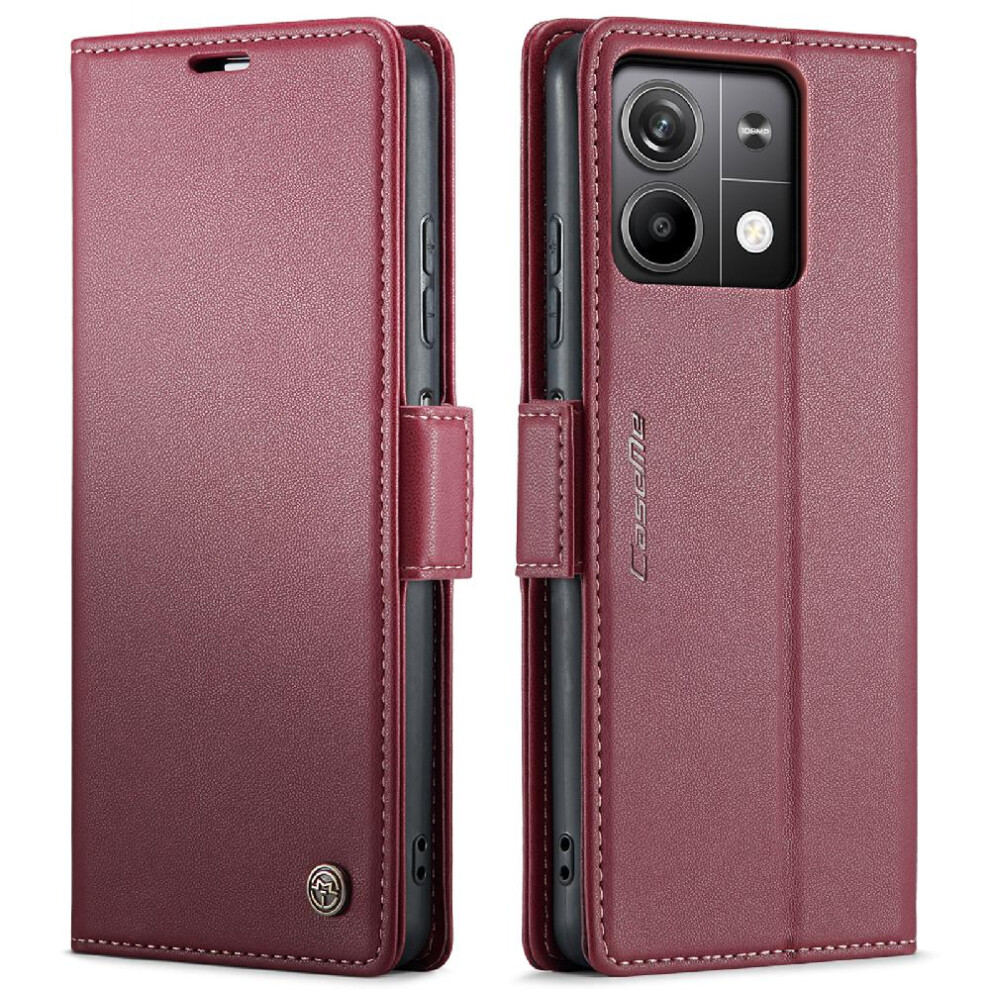 (Red) Caseme Case For Xiaomi Mi Note 13 5G Card Slot Shockproof Case Kickstand Wallet Case Anti Fraud Red 764549490967