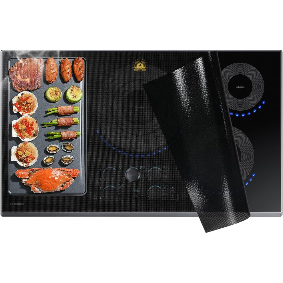 (61x53cm, TS14G) Mat 61x53cm,Induction Hob Cover - (Magnetic) Cooktop Scratch Protector - for Induction Stove,Multifunctional Silicone Mats (TS14E, 61x53cm)