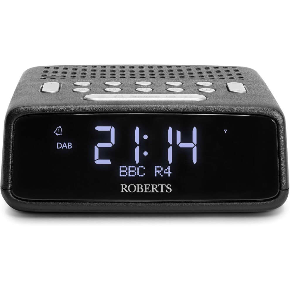 (White) Bedside Alarm Clock with large LCD VA Display, white