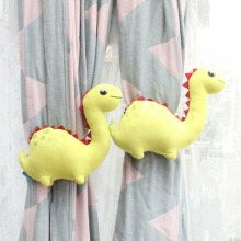 Cuerda para atar cortinas con dise?o de dinosaurios y dinosaurios, color verde hierba (paquete de 2), para habitaci?n de ni?os, un par de hebillas par
