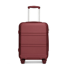 (Burgundy, 20-inch) ABS Hard Shell Luggage Suitcase Set Travel Trolley Case