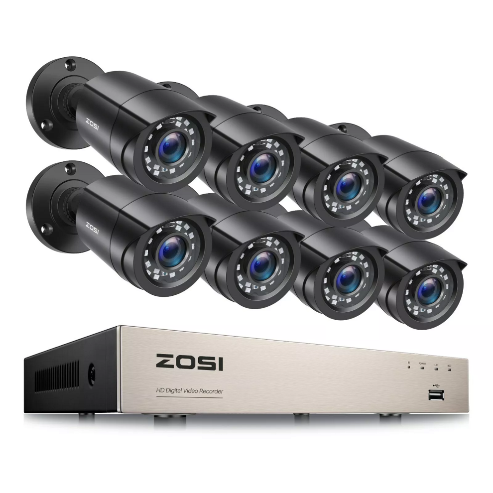 Zosi 8Ch Full Hd 1080P Cctv Camera Home Security System Outdoor 2Mp