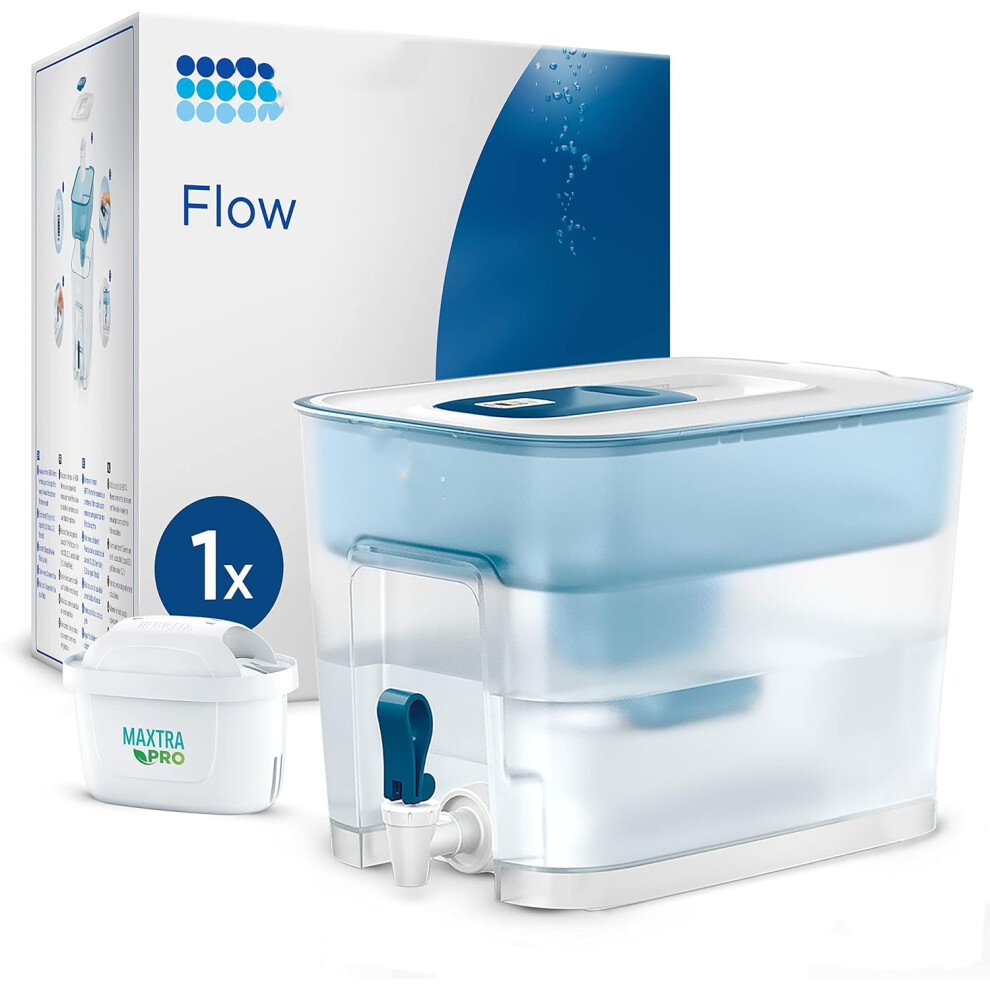 (Single) Flow XXL Water Filter Tank (8.2L) Contains 1 Full Effect Filter Cartridge Refrigerator Dispenser for Home and Office