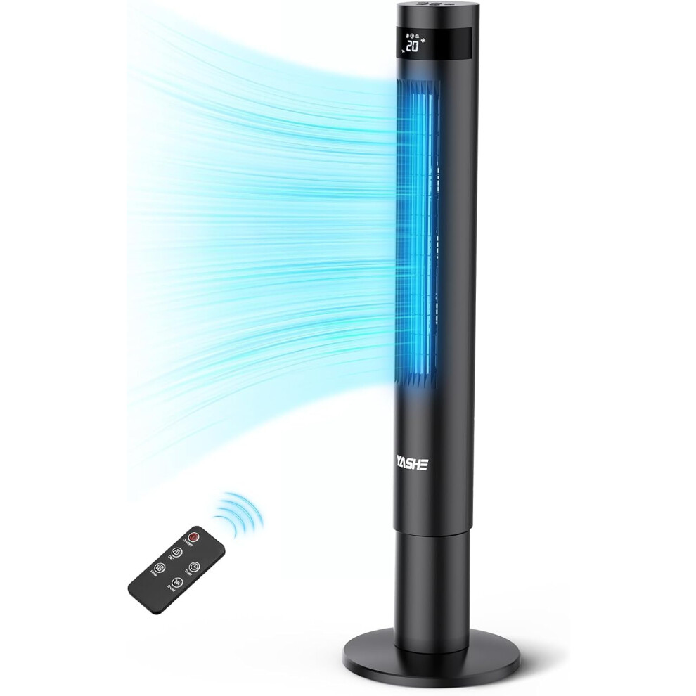 43" Tower Fan with Remote Control, 85 Oscillating Bladeless Tower Fan, Tower Fans Cooling Quiet Bedroom, Ac Fan with 12 Timer