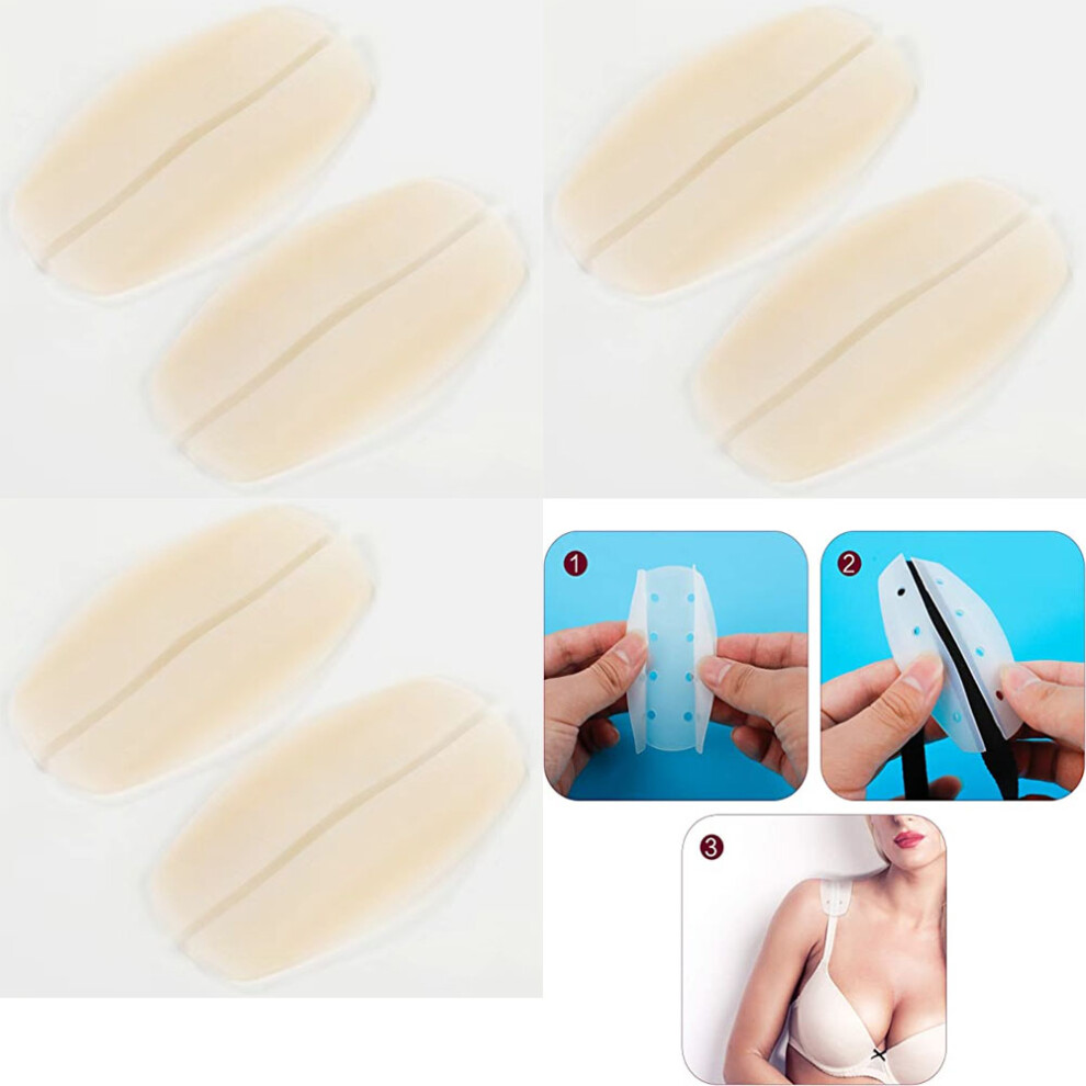 6pcs/3pairs (color) Anti-Slip Pads for Bra Straps, Silicone Bra Strap Support Pads for Shoulder Pain Relief