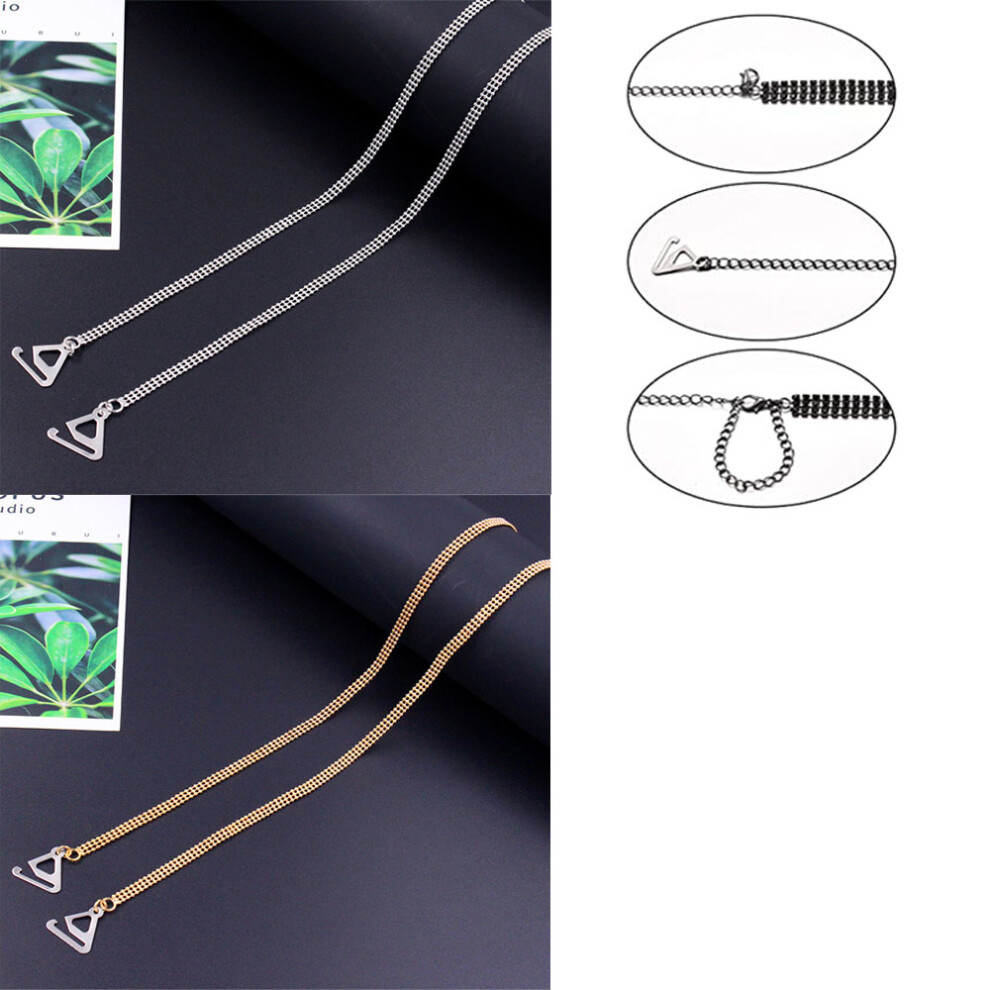 2PCS(Gold+Silver) Pairs of Adjustable Invisible Non-Slip Bra Straps