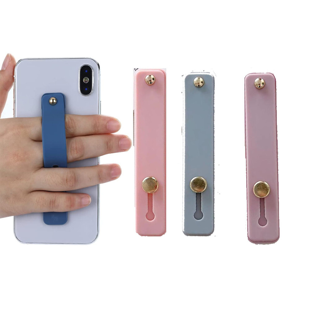 3Pcs (3 Colors) Phone Loop Finger Holder, Phone Grip Holder Finger Mobile Phone Grip Silicone Phone Strap Telescopic Mobile Phone Holder 9469042663504