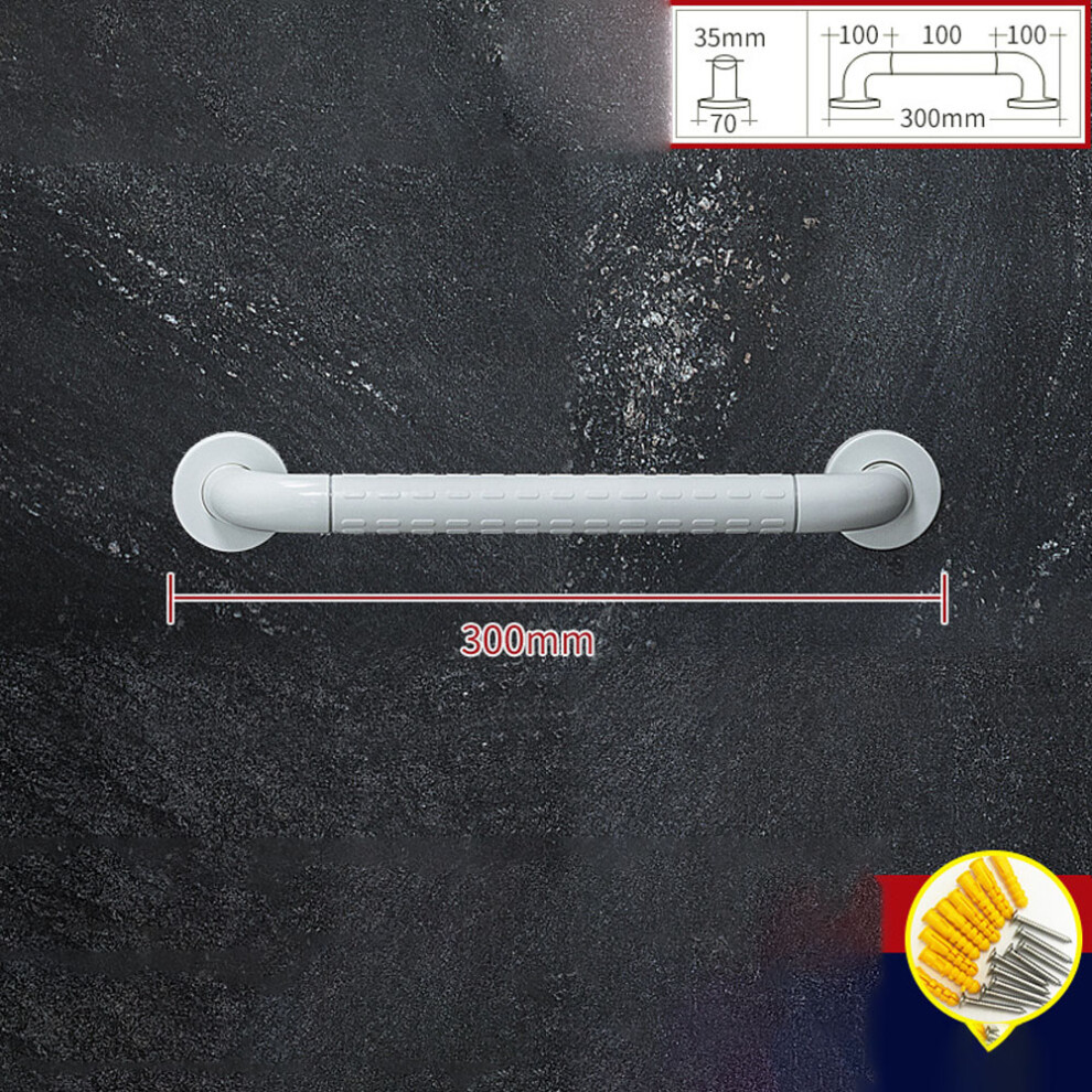 Lifeasy White 1 Anti-Slip Grab Bar Wall Mounted Bathtub Handle, For Shower And Bath, For The Disabled, Injured Or Postoperative, 30Cm