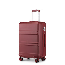 (Burgundy, 24-inch) ABS Hard Shell Luggage Suitcase Set Travel Trolley Case