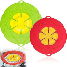 Spill Stopper Lid Cover 2pcs Silicone Pan Lid 26cm Splatter Guard Pots Boil Over Safeguard Multi-function Kitchen Tool Kitchen Gadgets Green Red