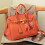 (Orange) Genuine leather platinum crossbody handbag 1