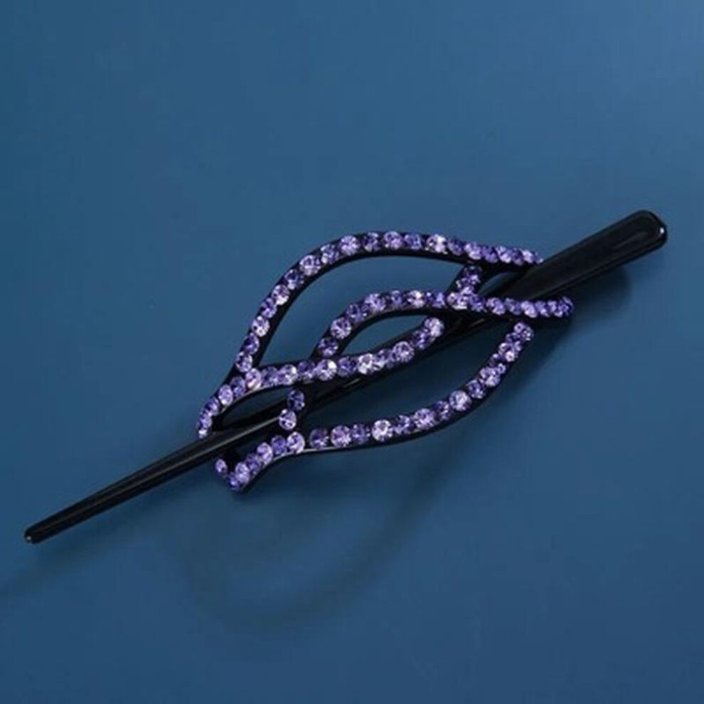 (purple) New Hair Sticks Rhinestone Hair Pins Vintage Hair Clips Barrettes Bun Holder Women Fashion Hair Accessories Hair Jewelry