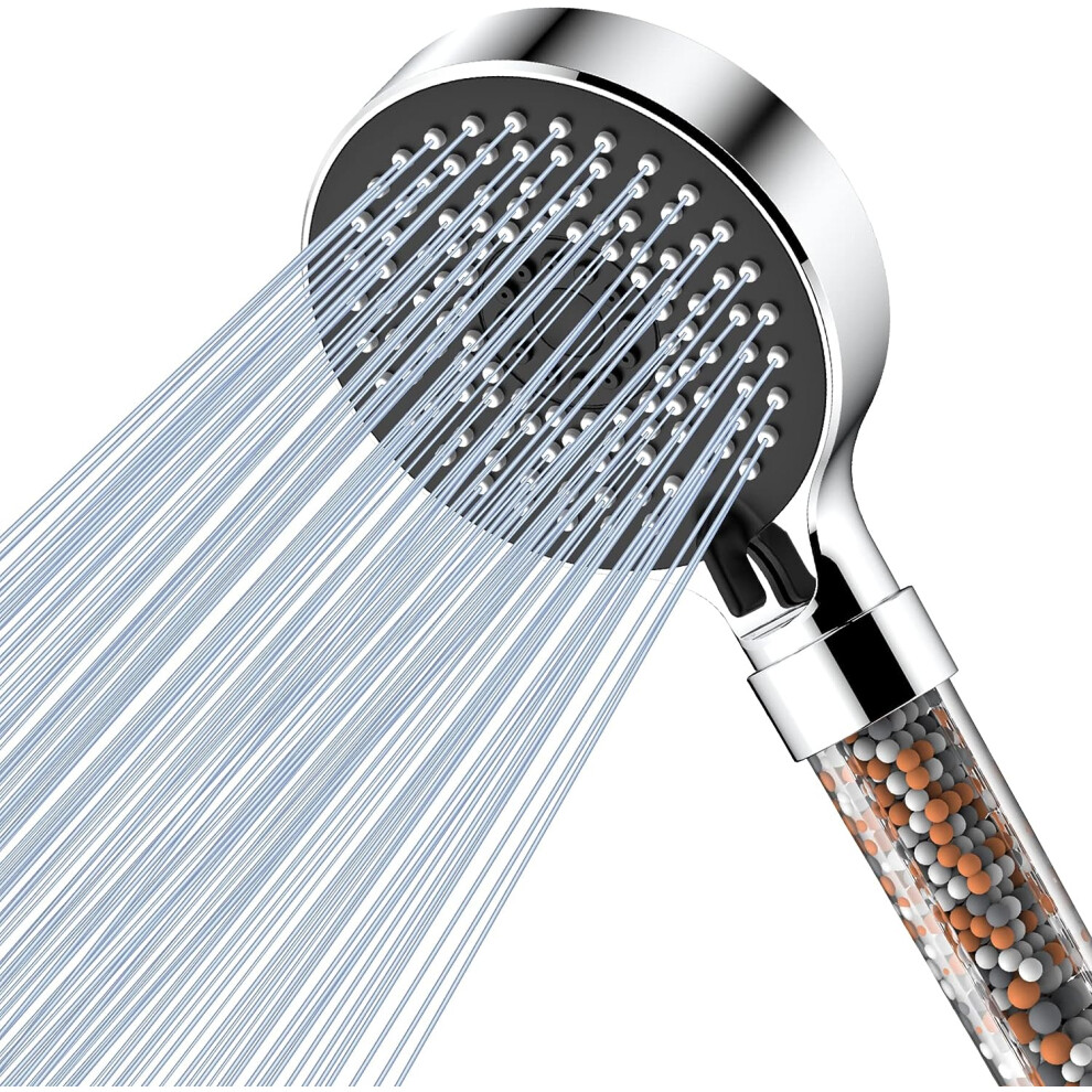Black Shower Head With Water Saving Filter, High Pressure Anti-Limestone Shower Head, Bathroom Rainfall Shower Head With 5 Types Of Jets 9113374506526