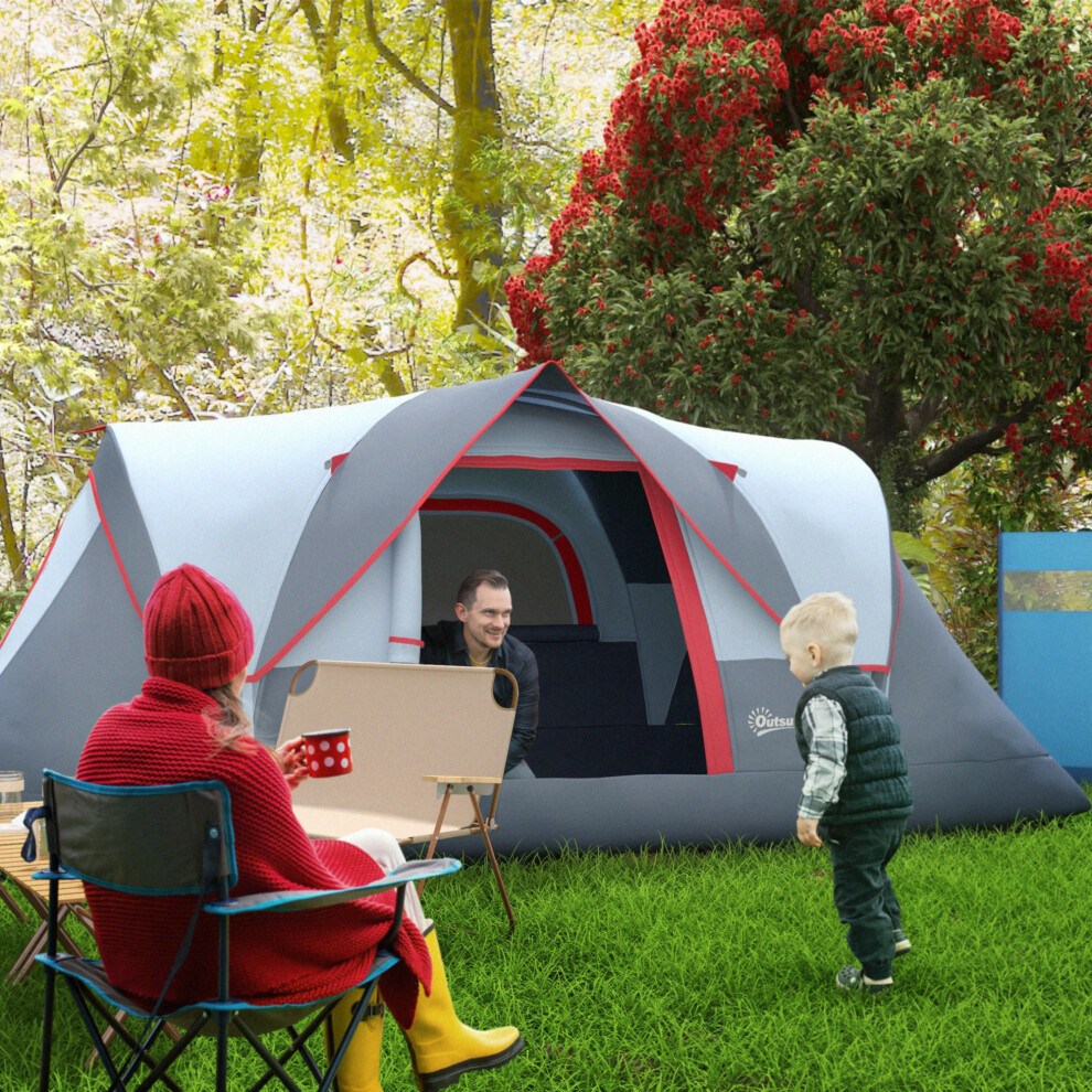 Outsunny Outdoor  Camping Tent For 5-6 W/ Bag, Fibreglass & Steel Frame