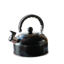 (Black) Stainless Steel 3 Liters Induction Whistling Kettle Tea Kettle