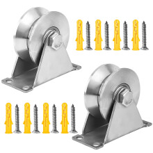 Polea de elevaci?n de acero inoxidable de 2 piezas, polea en V simple para cable, polea de 48 mm con cojinetes, capacidad de carga de 180 kg, para rie