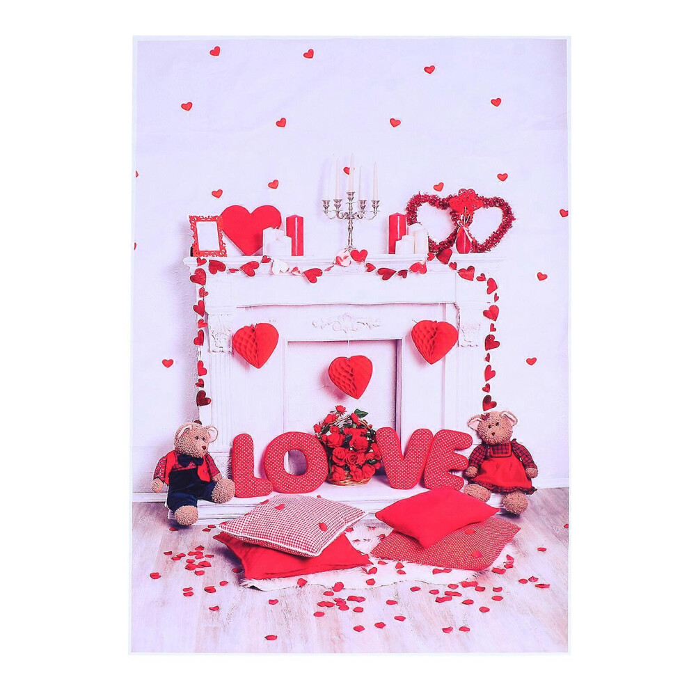 Kricely (As Show, One Size) Love Backdrop Valentine's Day Photography Background Cloth Photo Booth Backdrop