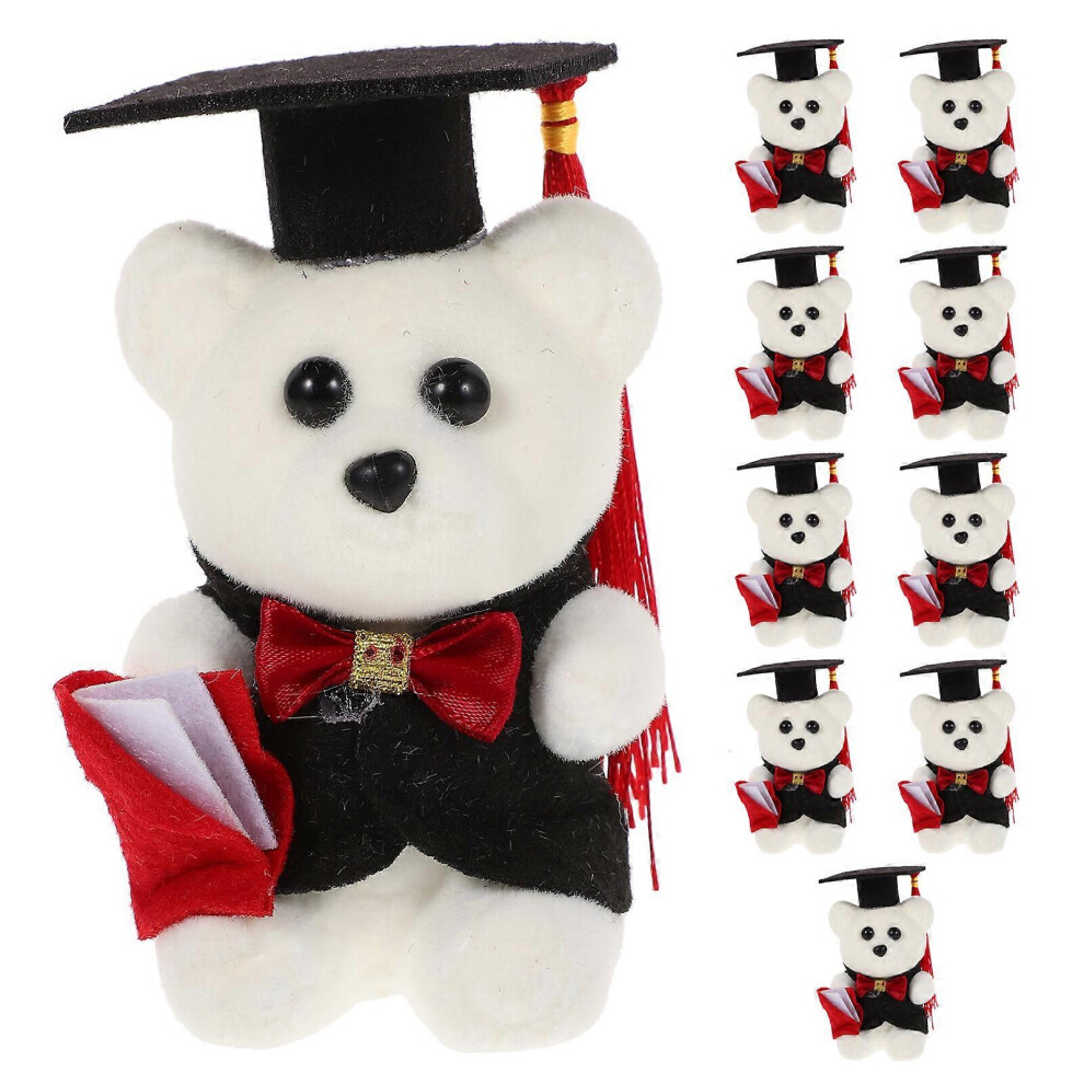 Kricely (As Show, One Size) 10Pcs Graduation Bear Doll Toy Home Bedroom Bear Stuffed Toy Bear Doll Plaything Bear Toy