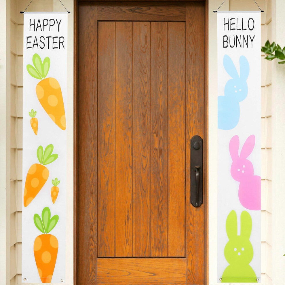 Kricely (Picture 2, One Size) 1 Pair Of Easter Door Banner Happy Easter Decoration Happy Easter Couplets Easter Decoration